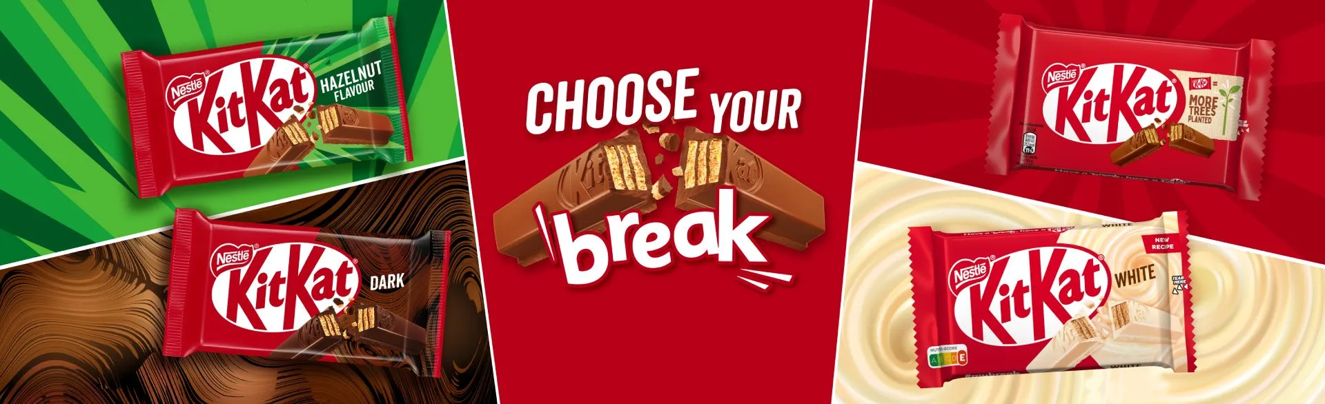 KitKat Hazelnut Dark White Milk